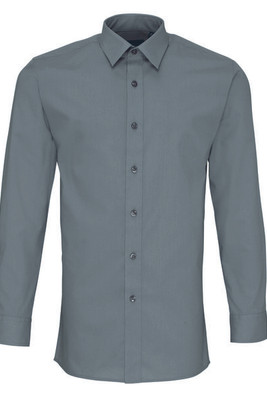 Premier Workwear PR204 - Men's Fitted Long Sleeve Formal Poplin Shirt