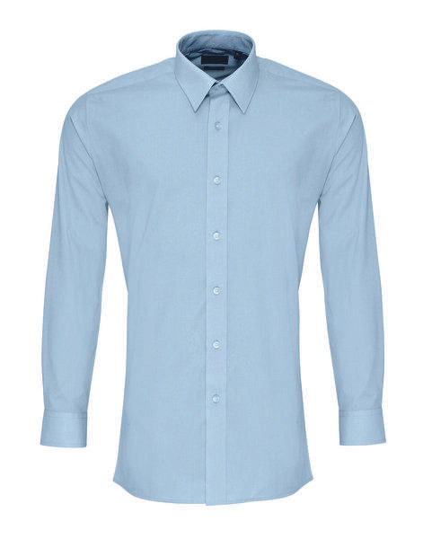 Premier Workwear PR204 - Men's Fitted Long Sleeve Formal Poplin Shirt