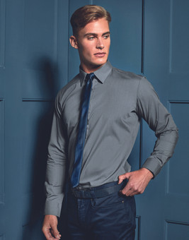 Premier Workwear PR204 - Men's Fitted Long Sleeve Formal Poplin Shirt