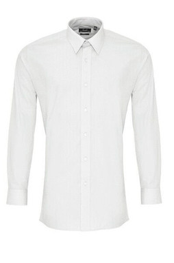 Premier Workwear PR204 - Mens Fitted Long Sleeve Formal Poplin Shirt