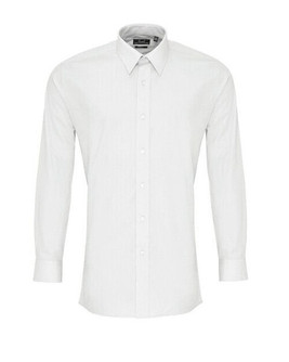 Premier Workwear PR204 - Men's Fitted Long Sleeve Formal Poplin Shirt