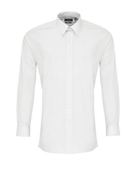 Premier Workwear PR204 - Men's Fitted Long Sleeve Formal Poplin Shirt