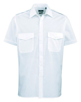 Premier Workwear PR212 - Men's Short Sleeve Pilot Shirt with Epaulettes