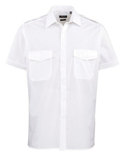 Premier Workwear PR212 - Mens Short Sleeve Pilot Shirt with Epaulettes