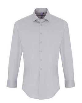 Premier Workwear PR244 - Men's Stretch Cotton Poplin Long Sleeve Dress Shirt