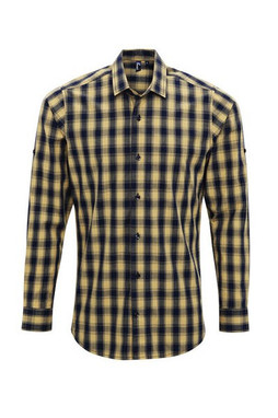 PREMIER WORKWEAR PR250 - MENS MULLIGAN CHECK LONG SLEEVE COTTON SHIRT