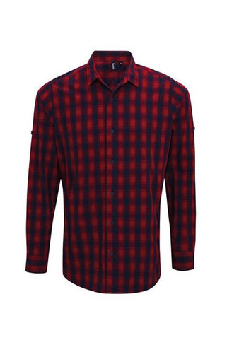 PREMIER WORKWEAR PR250 - MENS MULLIGAN CHECK LONG SLEEVE COTTON SHIRT