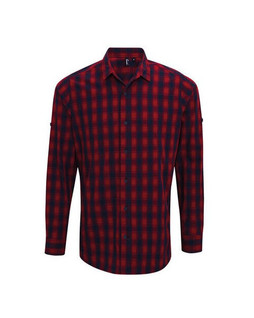 PREMIER WORKWEAR PR250 - MENS MULLIGAN CHECK LONG SLEEVE COTTON SHIRT