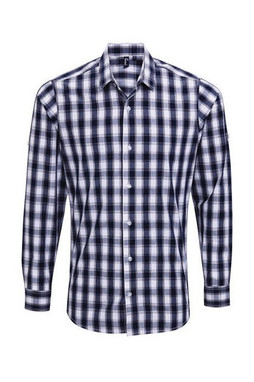 PREMIER WORKWEAR PR250 - MENS MULLIGAN CHECK LONG SLEEVE COTTON SHIRT