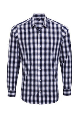 PREMIER WORKWEAR PR250 - MENS MULLIGAN CHECK LONG SLEEVE COTTON SHIRT