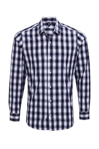 PREMIER WORKWEAR PR250 - MENS MULLIGAN CHECK LONG SLEEVE COTTON SHIRT