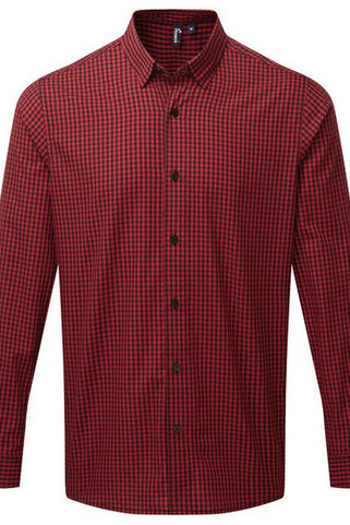Premier Workwear PR252 - Mens Long Sleeve Checkered Easycare Shirt