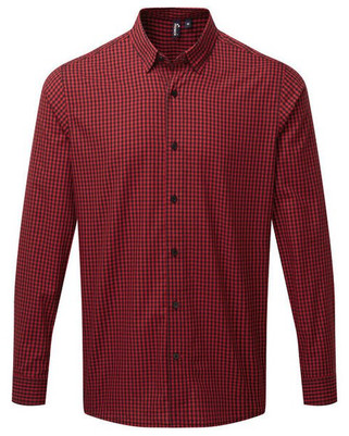 Premier Workwear PR252 - Mens Long Sleeve Checkered Easycare Shirt