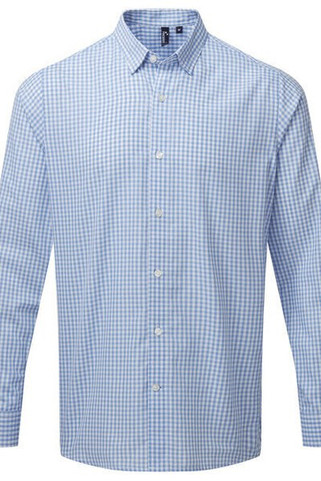 Premier Workwear PR252 - Mens Long Sleeve Checkered Easycare Shirt