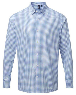 Premier Workwear PR252 - Mens Long Sleeve Checkered Easycare Shirt