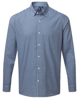Premier Workwear PR252 - Mens Long Sleeve Checkered Easycare Shirt