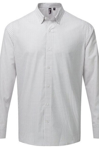 Premier Workwear PR252 - Mens Long Sleeve Checkered Easycare Shirt