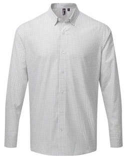 Premier Workwear PR252 - Mens Long Sleeve Checkered Easycare Shirt