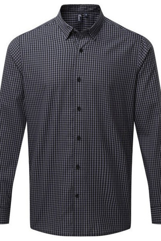 Premier Workwear PR252 - Mens Long Sleeve Checkered Easycare Shirt