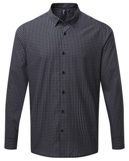 Premier Workwear PR252 - Mens Long Sleeve Checkered Easycare Shirt