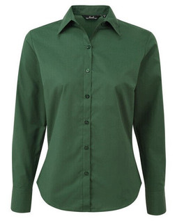 Premier Workwear PR300 - Elegant Womens Long Sleeve Poplin Blouse with Feminine Fit