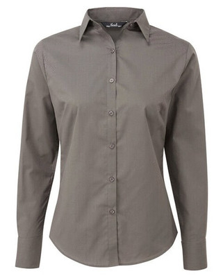 Premier Workwear PR300 - Elegant Womens Long Sleeve Poplin Blouse with Feminine Fit