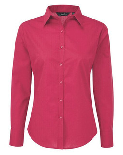Premier Workwear PR300 - Elegant Womens Long Sleeve Poplin Blouse with Feminine Fit