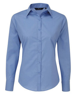 Premier Workwear PR300 - Elegant Womens Long Sleeve Poplin Blouse with Feminine Fit