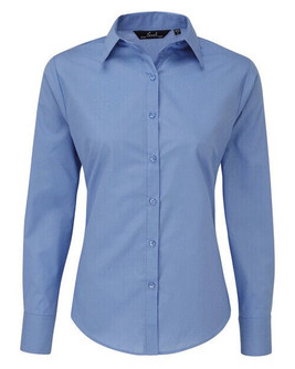 Premier Workwear PR300 - Elegant Women's Long Sleeve Poplin Blouse with Feminine Fit