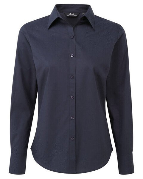 Premier Workwear PR300 - Elegant Women's Long Sleeve Poplin Blouse with Feminine Fit