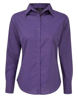 Premier Workwear PR300 - Elegant Women's Long Sleeve Poplin Blouse with Feminine Fit
