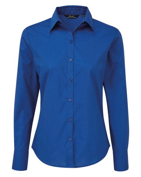 Premier Workwear PR300 - Elegant Women's Long Sleeve Poplin Blouse with Feminine Fit