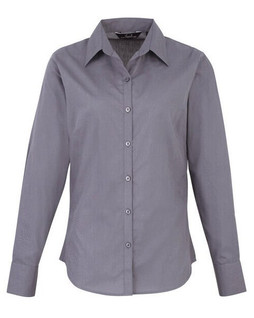 Premier Workwear PR300 - Elegant Womens Long Sleeve Poplin Blouse with Feminine Fit