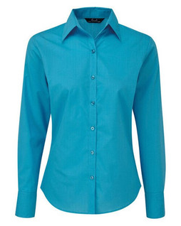 Premier Workwear PR300 - Elegant Womens Long Sleeve Poplin Blouse with Feminine Fit