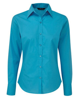 Premier Workwear PR300 - Elegant Women's Long Sleeve Poplin Blouse with Feminine Fit