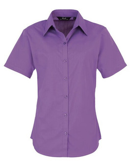 Premier Workwear PR302 - Elegant Women's Short Sleeve Poplin Blouse