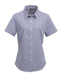 Premier Workwear PR321 - Womens Short Sleeve Gingham Cotton Shirt