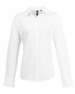 PREMIER WORKWEAR PR334 - LADIES LONG SLEEVE SIGNATURE OXFORD BLOUSE