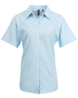 PREMIER WORKWEAR PR336 - LADIES SIGNATURE OXFORD SHORT SLEEVE BLOUSE