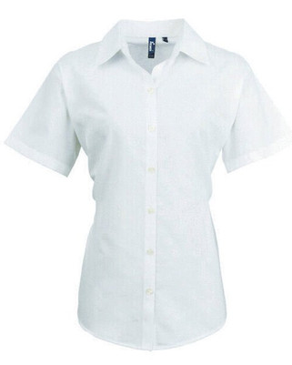 PREMIER WORKWEAR PR336 - LADIES SIGNATURE OXFORD SHORT SLEEVE BLOUSE