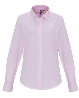 Premier Workwear PR338 - Women's Cotton-Poly Oxford Striped Semi-Fitted Shirt