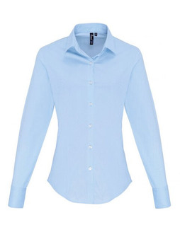 Premier Workwear PR344 - Womens Stretch Cotton Poplin Long Sleeve Shirt
