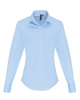 Premier Workwear PR344 - Women's Stretch Cotton Poplin Long Sleeve Shirt