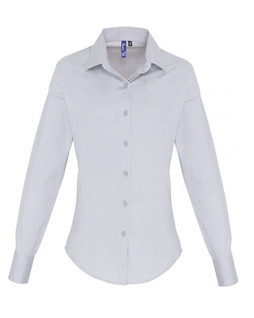 Premier Workwear PR344 - Womens Stretch Cotton Poplin Long Sleeve Shirt