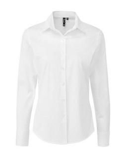 Premier Workwear PR344 - Womens Stretch Cotton Poplin Long Sleeve Shirt