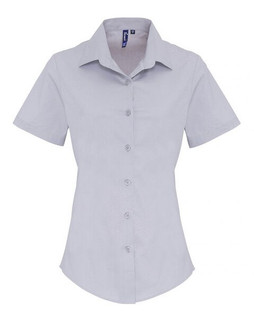 Premier Workwear PR346 - Womens Stretch Cotton Poplin Short Sleeve Shirt