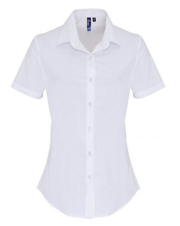 Premier Workwear PR346 - Womens Stretch Cotton Poplin Short Sleeve Shirt