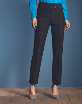 Premier Workwear PR536 - Elegant Black Straight Leg Trousers with Deep Waistband
