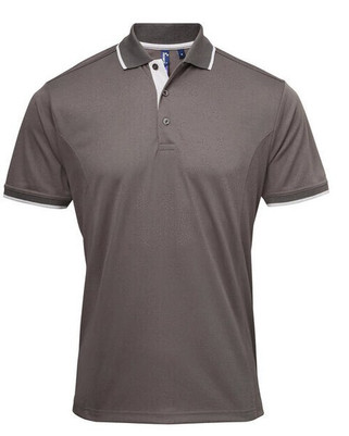 Premier Workwear PR618 - Mens Moisture-Wicking Contrast Polo Shirt