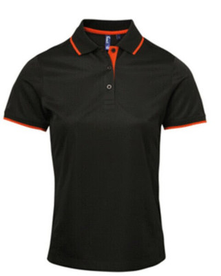 Premier Workwear PR619 - Womens Moisture-Wicking Contrast Polo Shirt